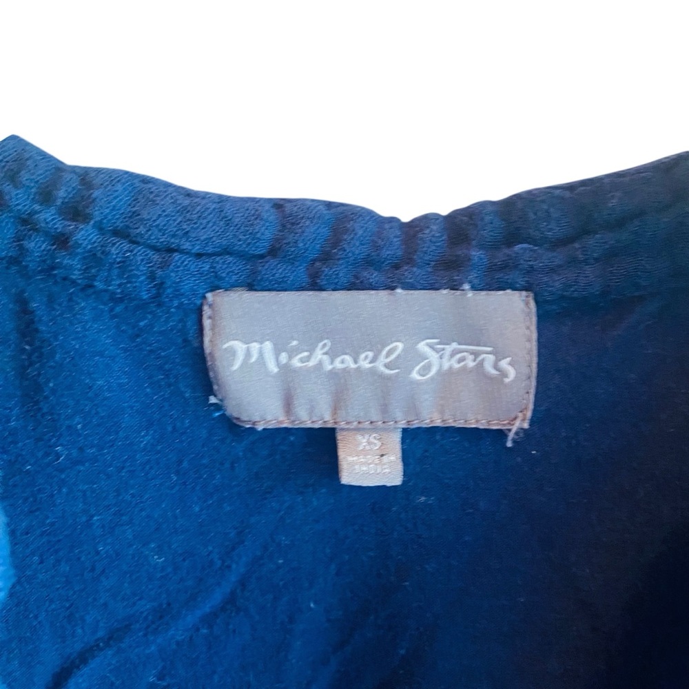 Michael Stars Mabel Mixed Fabric Henley 3/4 Sleeve in Nocturnal Sz XS - Picture 5 of 7